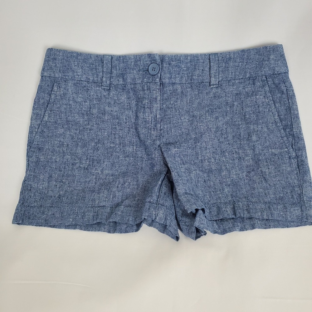 LOFT Outlet Womens Chambray Size 4 Shorts 4in Inseam Linen Cotton Lightweight